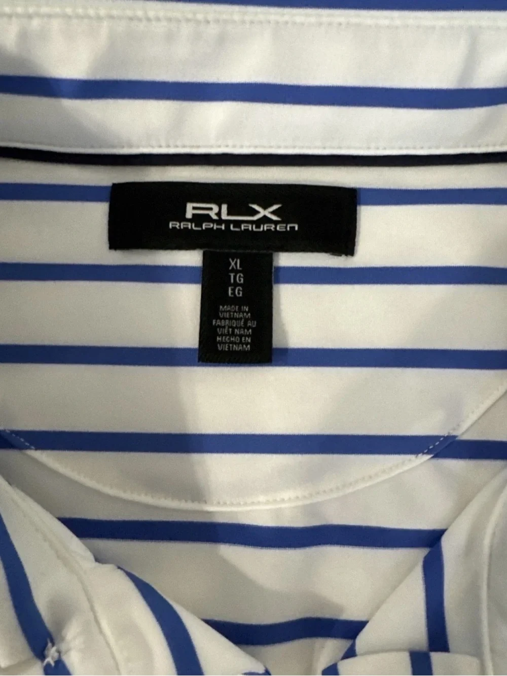 Ralph Lauren White Polo with Blue Stripes